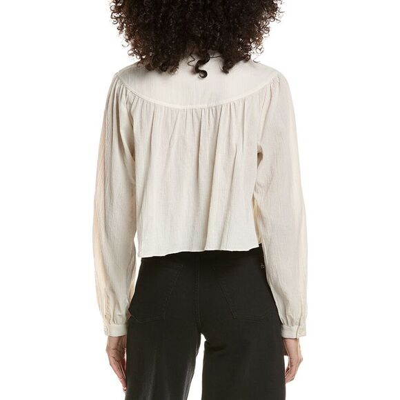 Frame Denim Womens Frame The Swing Blouse, White - Picture 2 of 3